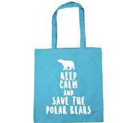 Hippowarehouse Keep calm and save the polar bears Tote Shopping Gym Beach Bag 42cm x38cm, 10 litres