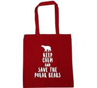 Hippowarehouse Keep calm and save the polar bears Tote Shopping Gym Beach Bag 42cm x38cm, 10 litres