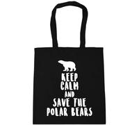Hippowarehouse Keep calm and save the polar bears Tote Shopping Gym Beach Bag 42cm x38cm, 10 litres