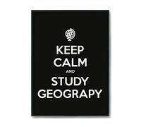 Hippowarehouse Keep calm and study geography Printed Poster A3 Wall Art Design Classroom Room Gym Office Décor