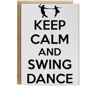 Hippowarehouse Keep calm and swing dance Personalised Card A6 with envelope for him for her Funny Cards for Men and Women Blank inside option