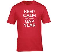 Hippowarehouse Keep Calm and take a Gap Year Unisex Short Sleeve t-Shirt (Specific Size Guide in Description) Red