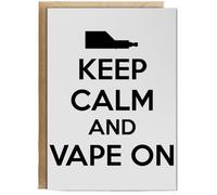 Hippowarehouse Keep Calm And Vape On Birthday Card A5 Personalised with envelope for him for her Funny Cards for Men and Women Blank inside option