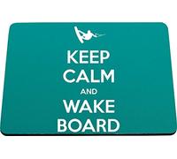 Hippowarehouse Keep calm and wake board printed mouse mat pad accessory black rubber base 240mm x 190mm x 60mm