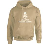 Hippowarehouse Keep Calm and Walk The Border Collie - Dog Unisex Hoodie Hooded top (Specific Size Guide in Description)
