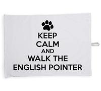 Hippowarehouse Keep calm and walk the english pointer - dog Tea Towel Eco Printed Dish Cloth Kitchen accessory 50cmx70cm 100% Cotton
