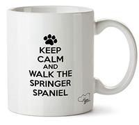 Hippowarehouse Keep Calm and Walk the Springer Spaniel - Dog Printed Mug Cup Ceramic 10oz
