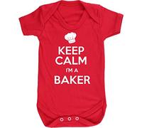 Hippowarehouse Keep Calm I'm a Baker Baby Vest Bodysuit (Short Sleeve) Boys Girls Red