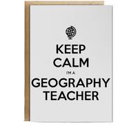 Hippowarehouse Keep calm I'm a geography teacher Birthday Card A5 Personalised with envelope for him for her Funny Cards for Men and Women Blank inside option