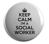 Hippowarehouse Keep Calm I'm a Social Worker Badge Pin 25mm