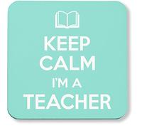Hippowarehouse Keep Calm I'm a Teacher pack of 2 coasters gloss finish durable backing 9cm x 9cm