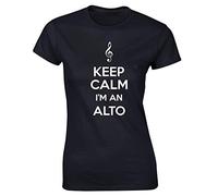 Hippowarehouse Keep Calm I'm an Alto Womens Fitted Short Sleeve t-Shirt (Specific Size Guide in Description) Black