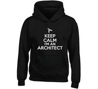 Hippowarehouse Keep Calm I'm an Architect Kids Children's Unisex Hoodie Hooded top Black