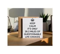 Hippowarehouse keep calm it's only 26.2 miles of questionable life choices Personalised Card. 15cm x 15cm with envelope for him for her Funny Cards for Men and Women Blank inside option