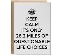 Hippowarehouse keep calm it's only 26.2 miles of questionable life choices Personalised Card A6 with envelope for him for her Funny Cards for Men and Women Blank inside option
