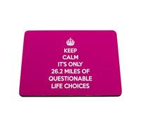 Hippowarehouse keep calm it's only 26.2 miles of questionable life choices printed mouse mat pad accessory black rubber base 240mm x 190mm x 60mm