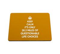 Hippowarehouse keep calm it's only 26.2 miles of questionable life choices printed mouse mat pad accessory black rubber base 240mm x 190mm x 60mm