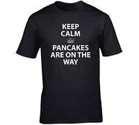 Hippowarehouse Keep Calm Pancakes are on The Way Unisex Short Sleeve t-Shirt (Specific Size Guide in Description) Black