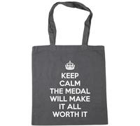 Hippowarehouse Keep calm the medal will make it all worth it Tote Shopping Gym Beach Bag 42cm x38cm, 10 litres