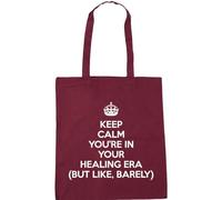 Hippowarehouse Keep Calm You’re in Your Healing Era (but like, barely) Tote Shopping Gym Beach Bag 42cm x38cm, 10 litres