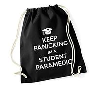 Hippowarehouse Keep panicking I'm a student paramedic Drawstring Cotton School Gym Bag 37cm x 46cm, 12 litres