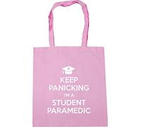 Hippowarehouse Keep panicking I'm a student paramedic Tote Shopping Gym Beach Bag 42cm x38cm, 10 litres