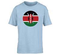 Hippowarehouse Kenya Flag Kids Children's Short Sleeve t-Shirt Light Blue