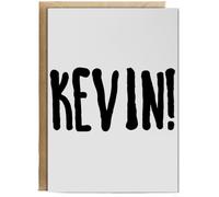 Hippowarehouse Kevin! Birthday Card A5 Personalised with envelope for him for her Funny Cards for Men and Women Blank inside option