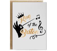 Hippowarehouse King Of The Baton Birthday Card A5 Personalised with envelope for him for her Funny Cards for Men and Women Blank inside option