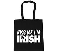 Hippowarehouse Kiss Me I'm Irish Tote Shopping Gym Beach Bag 42cm x38cm, 10 litres