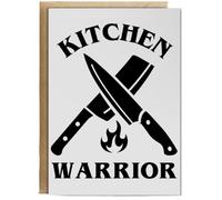 Hippowarehouse Kitchen warrior Birthday Card A5 Personalised with envelope for him for her Funny Cards for Men and Women Blank inside option