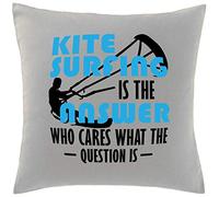 Hippowarehouse Kitesurfing is the answer who cares what the question is Printed bedroom accessory cushion cover case 41x41cm