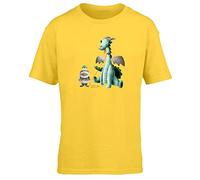 Hippowarehouse Knight Boy Holding Green Watercolour Dragon Kids Children's Short Sleeve t-Shirt