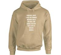 Hippowarehouse Know Well What Leads You Forward and What Holds You Back, and Choose The Path That Leads to Wisdom Unisex Hoodie Hooded top (Specific Size Guide in Description) Sand
