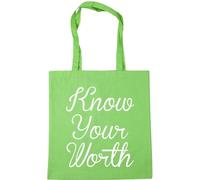Hippowarehouse Know your worth Tote Shopping Gym Beach Bag 42cm x38cm, 10 litres
