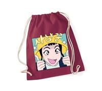 Hippowarehouse Kpop Movie Cute Anime Hunter Girl with Yellow Bucket Hat Drawstring Cotton School Gym Bag 37cm x 46cm, 12 litres