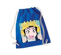 Hippowarehouse Kpop Movie Cute Anime Hunter Girl with Yellow Bucket Hat Drawstring Cotton School Gym Bag 37cm x 46cm, 12 litres