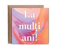 Hippowarehouse La mulți ani! happy birthday paint strokes style Personalised Card. 15cm x 15cm with envelope for him for her Funny Cards for Men and Women Blank inside option
