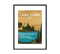 Hippowarehouse Lake Como Italy Printed Poster A3 Wall Art Design Classroom Room Gym Office Décor