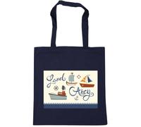 Hippowarehouse Land ahoy - Ship boat Tote Shopping Gym Beach Bag 42cm x38cm, 10 litres