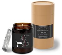 Hippowarehouse Land's End to John O'Groats Route Map Candle Aromatherapy 40hr Scented Gift Set Anxiety Relief Sleep Vegan 200g LG