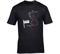 Hippowarehouse Land's End to John O'Groats Route Map Unisex Short Sleeve t-Shirt Black
