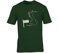 Hippowarehouse Land's End to John O'Groats Route Map Unisex Short Sleeve t-Shirt Forest Green