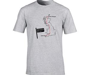 Hippowarehouse Land's End to John O'Groats Route Map Unisex Short Sleeve t-Shirt Grey