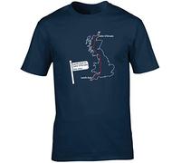 Hippowarehouse Land's End to John O'Groats Route Map Unisex Short Sleeve t-Shirt Navy Blue