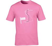 Hippowarehouse Land's End to John O'Groats Route Map Unisex Short Sleeve t-Shirt Pink