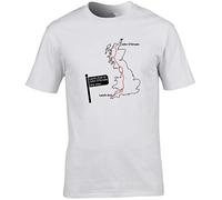 Hippowarehouse Land's End to John O'Groats Route Map Unisex Short Sleeve t-Shirt White