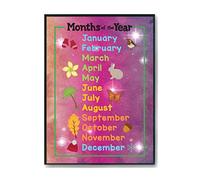 Hippowarehouse Learn Months of the Year Printed Poster Wall Art Design Classroom Room Gym Office Décor Frame not included