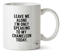 Hippowarehouse Leave me Alone I'm only Speaking Talking to My Chameleon Today Printed Mug Cup Ceramic 10oz