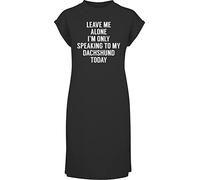 Hippowarehouse Leave me Alone I'm only Speaking to My Dachshund Today - Dog t-Shirt Dress Women's Adults Nightie Nightdress Black
